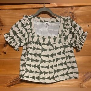 NWOT dRa FOR ANTHROPOLOGY SHORT SLEEVE LINED BABY DOLL TOP SIZE XS